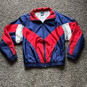 Vintage 90s High Intensity Windbreaker Jacket Mens Large Blue Red Retro Athletic